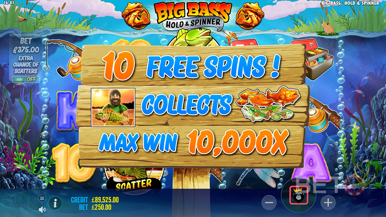 Big Bass Bonanza होल्ड और स्पिनर वीडियो स्लॉट में अपनी शर्त का 10,000 गुना जीतें!