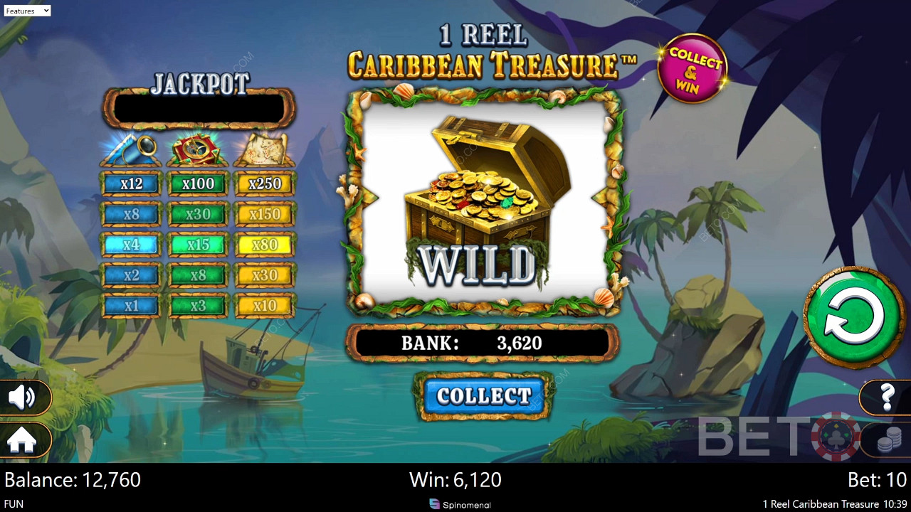 1 Reel Caribbean Treasure फ्री खेलें