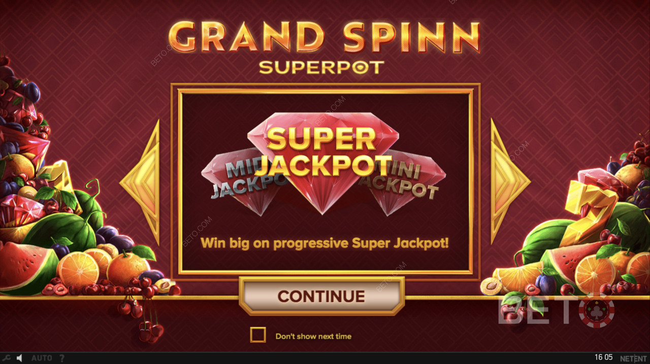प्रगतिशील सुपर जैकपॉट Grand Spinn Superpot में शुरू होता है