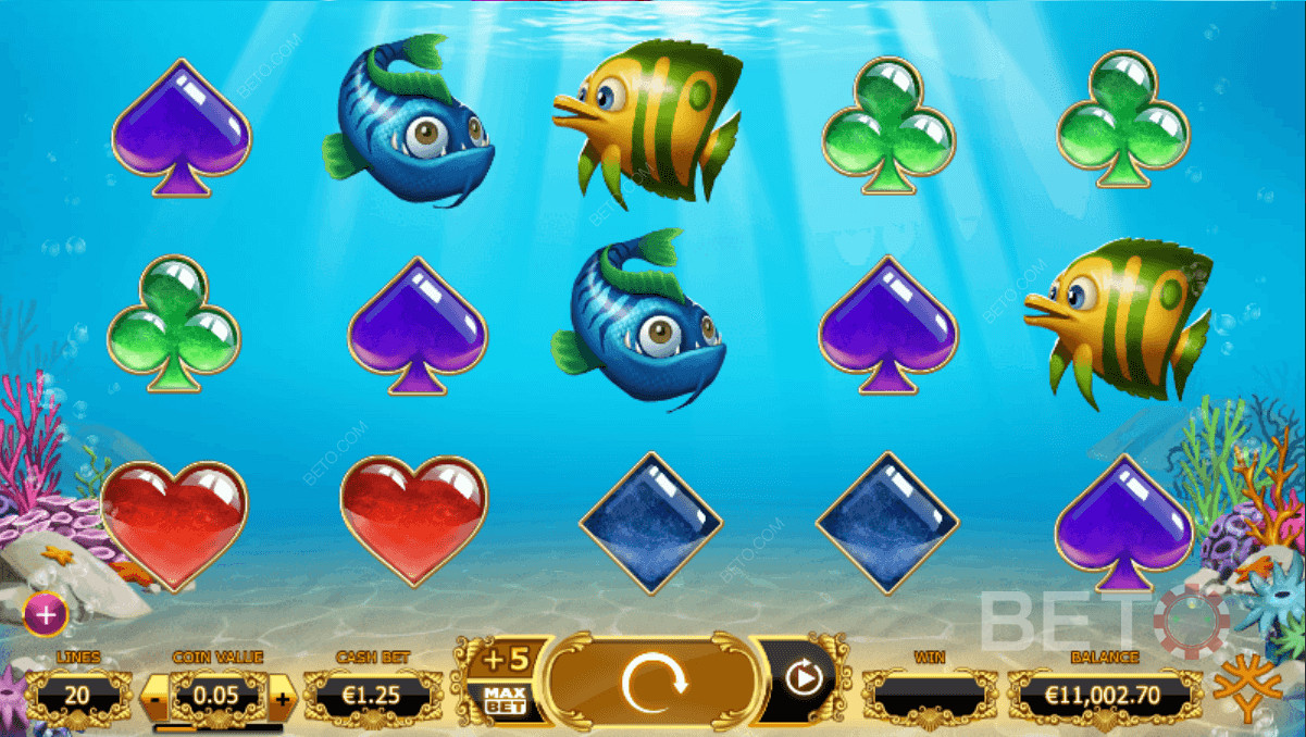 Golden Fish Tank में कम भुगतान वाले कार्ड प्रतीक