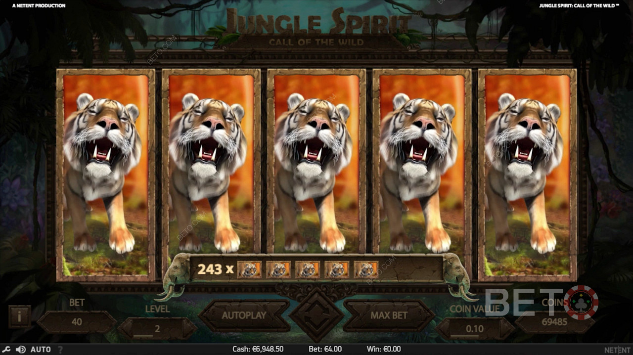 Jungle Spirit: Call of the Wild में फ्री स्पिन के दौरान शीर्ष जीत