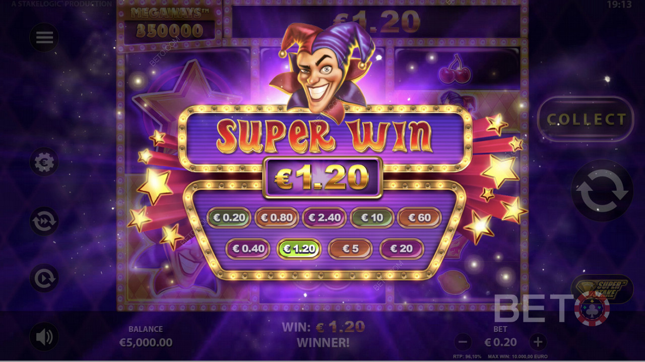 Super Joker Megaways में सुपर जीतें