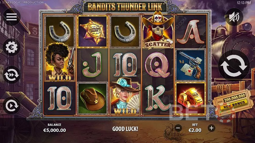आप Bandits Thunder Link स्लॉट मशीन में इस पश्चिमी थीम वाले स्लॉट में खेलते हैं