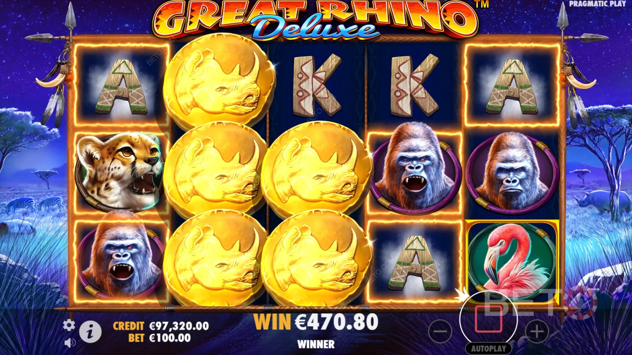 Pragmatic Play द्वारा ग्रेट राइनो डीलक्स में बोनस सुविधाओं की व्याख्या