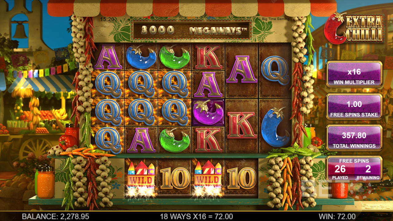 Extra Chilli Megaways में असीमित गुणक के साथ मुफ्त स्पिन