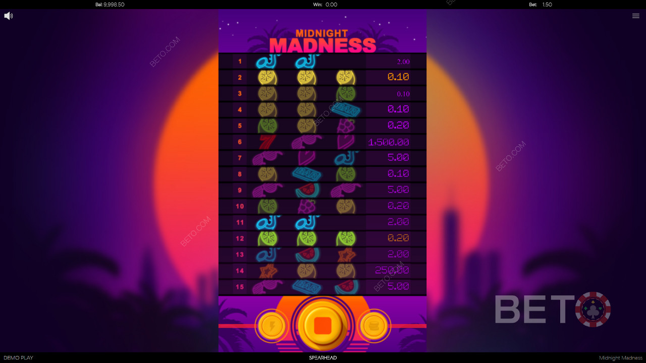 Midnight Madness का रंगीन गेमप्ले