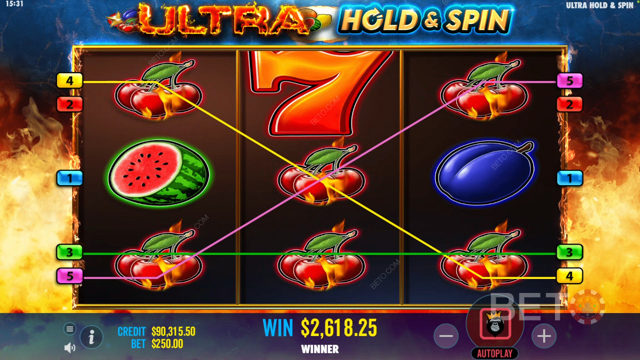 Ultra Hold and Spin का क्लासिक लेआउट