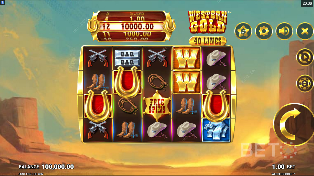जस्ट फॉर द विन द्वारा Western Gold काउबॉय-थीम वाला स्लॉट