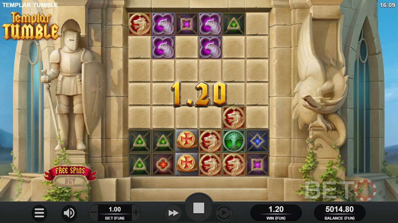 Templar Tumble का पत्थर आधारित सौंदर्यबोध