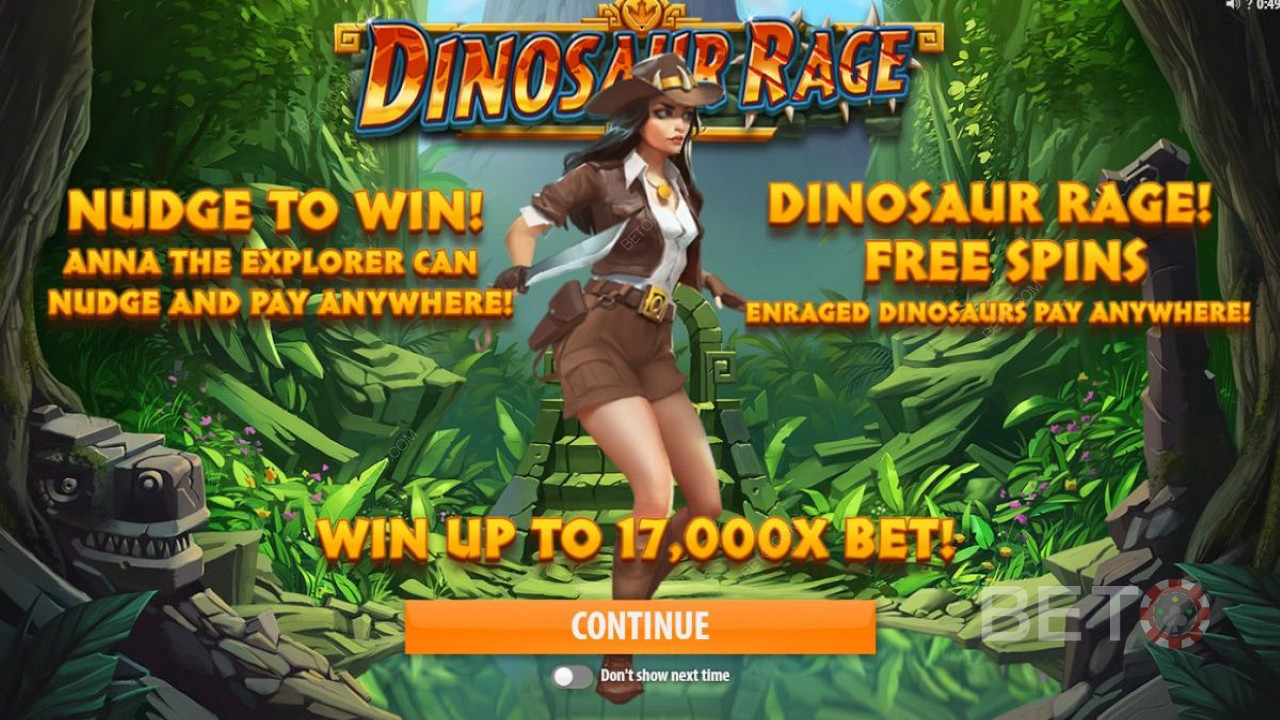 Quickspin से Dinosaur Rage - बोनस खजाने की खोज में अन्ना एक्सप्लोरर का अनुसरण जुरासिक युग में करें