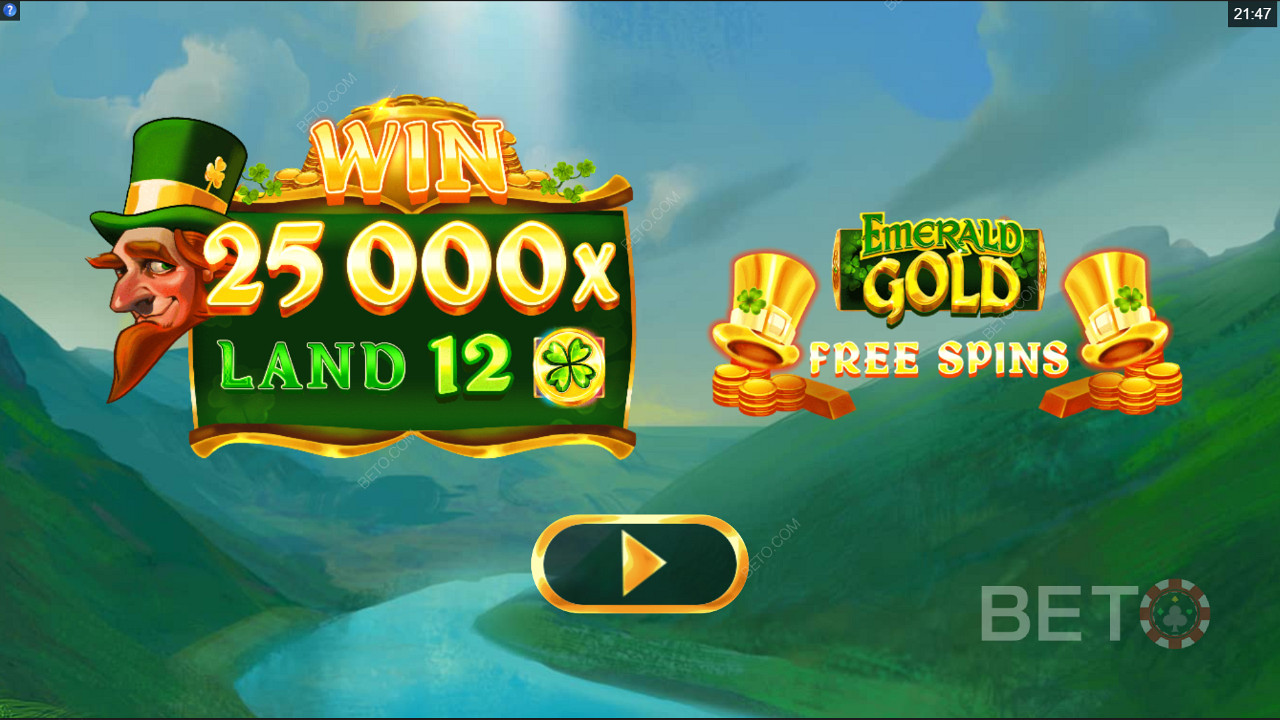 Emerald Gold स्लॉट मशीन में अपनी शर्त का 25,000 गुना जीतें