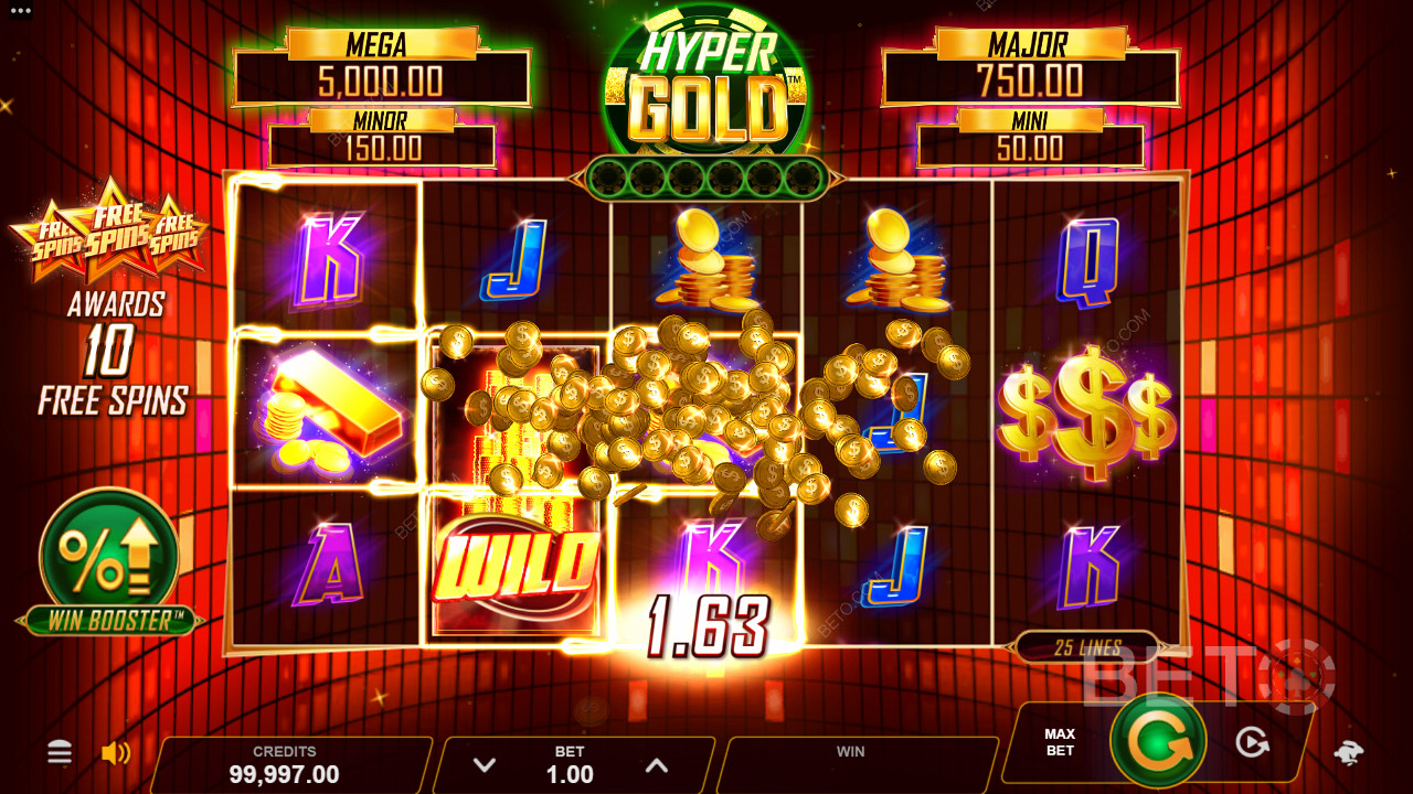 Hyper Gold में आप अपनी शर्त से 12,500 गुना तक जीत सकते हैं