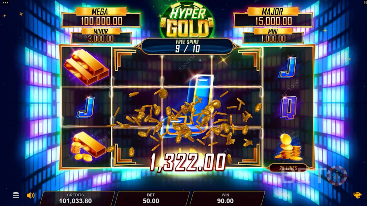 डॉलर हस्ताक्षरित प्रतीक Hyper Gold में सबसे अधिक भुगतान करने वाले प्रतीकों में से एक है