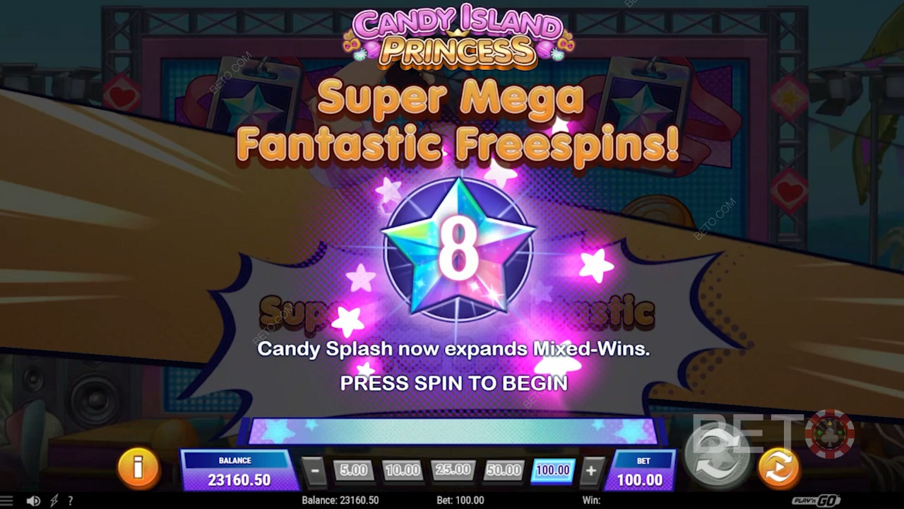 Candy Island Princess में आकर्षक मुफ्त स्पिन