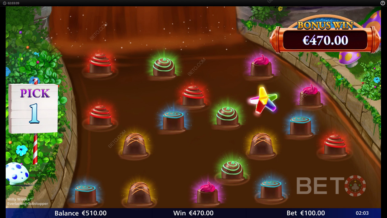 लाइट एंड वंडर द्वारा विली वोंका एवरलास्टिंग गोबस्टॉपर में बोनस सुविधाओं की व्याख्या