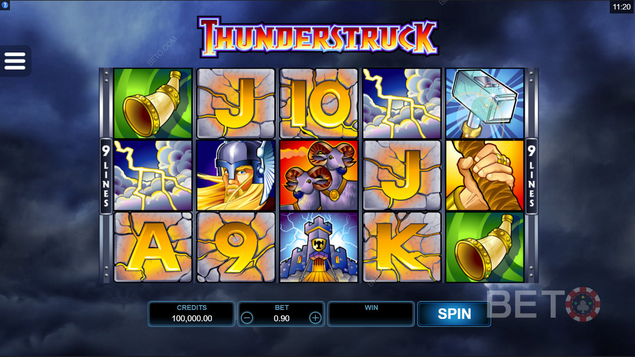 Thunderstruck का न्यूनतम नियंत्रण लेआउट