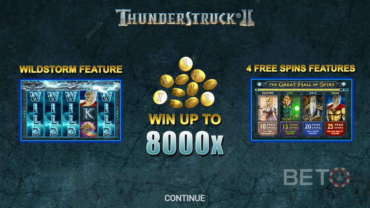 Thunderstruck II का इंट्रो स्क्रीन