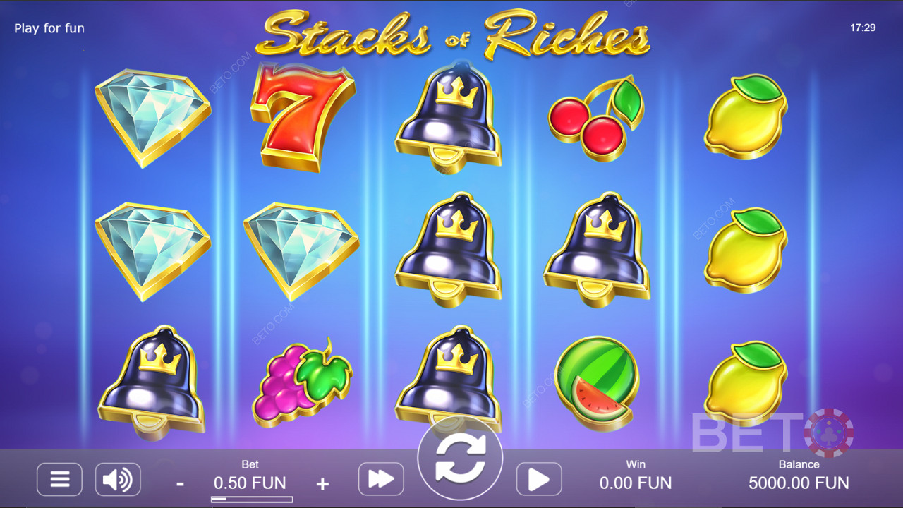 Stacks of Riches में चमकदार प्रतीक
