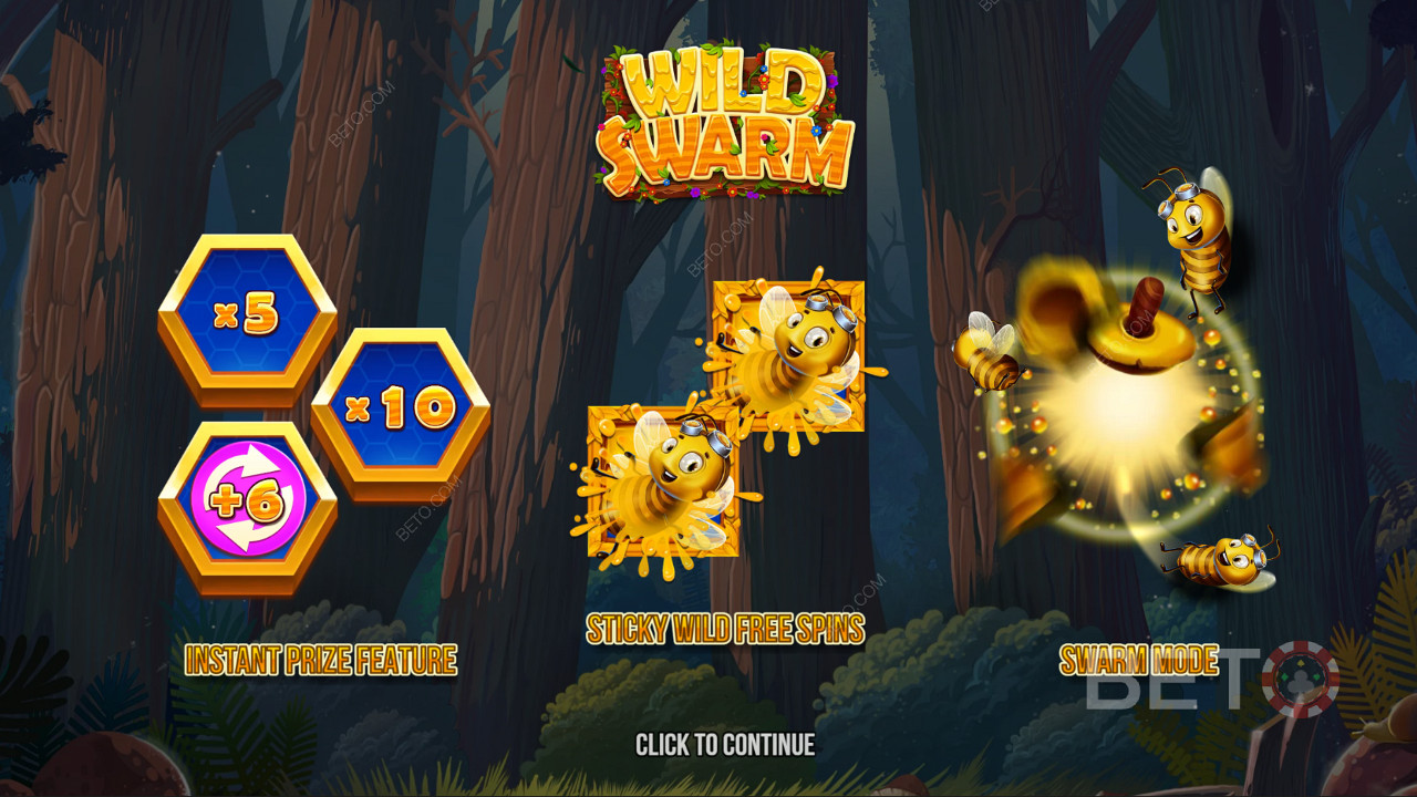 Wild Swarm ऑनलाइन स्लॉट में शक्तिशाली बोनस सुविधाओं का आनंद लें