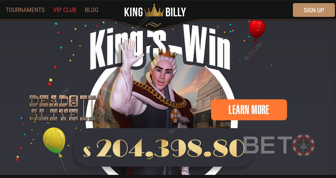 King Billy कैसीनो पर लोकप्रिय स्लॉट खेलकर बड़ी जीत हासिल करें