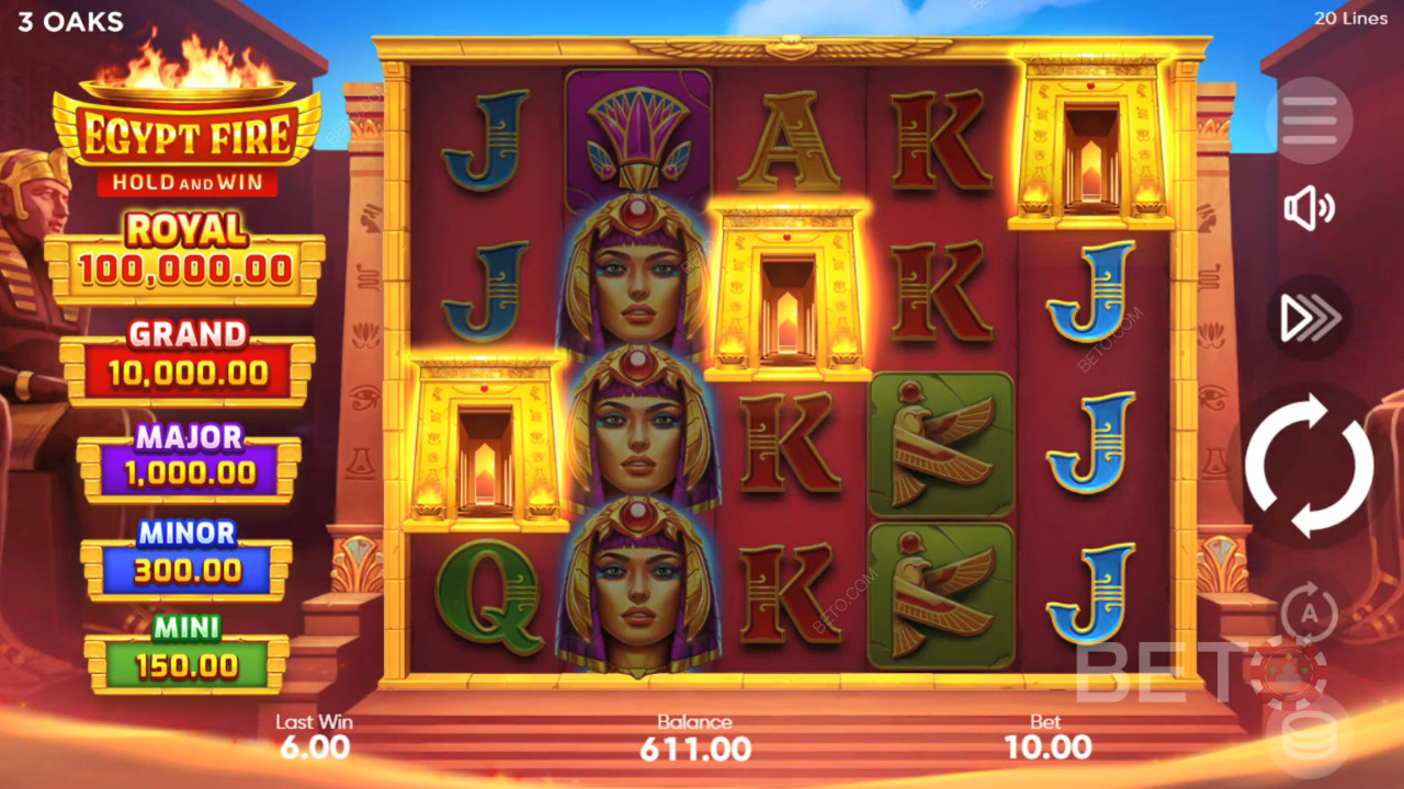 3 ओक्स गेमिंग का इजिप्ट फायर कैसे खेलें?