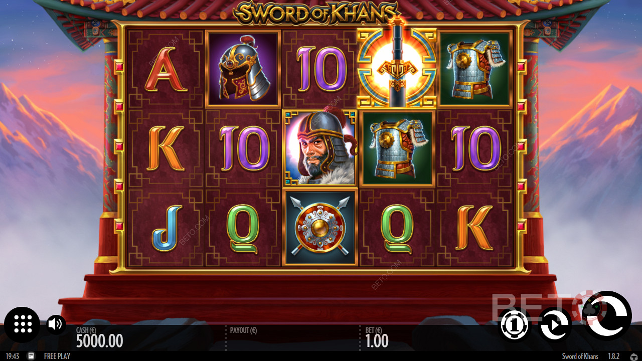 Sword Of Khans में क्लासिक 5x3 ग्रिड - चंगेज खान के साथ युद्ध