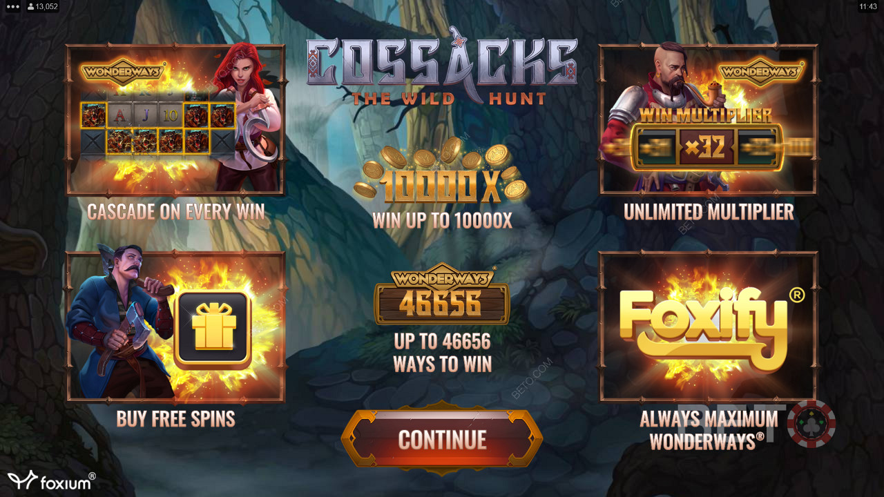 कोसैक्स: द वाइल्ड हंट कोसैक्स ऑनलाइन स्लॉट में कैस्केड, मल्टीप्लायर, फ्री स्पिन और बहुत कुछ का आनंद लें