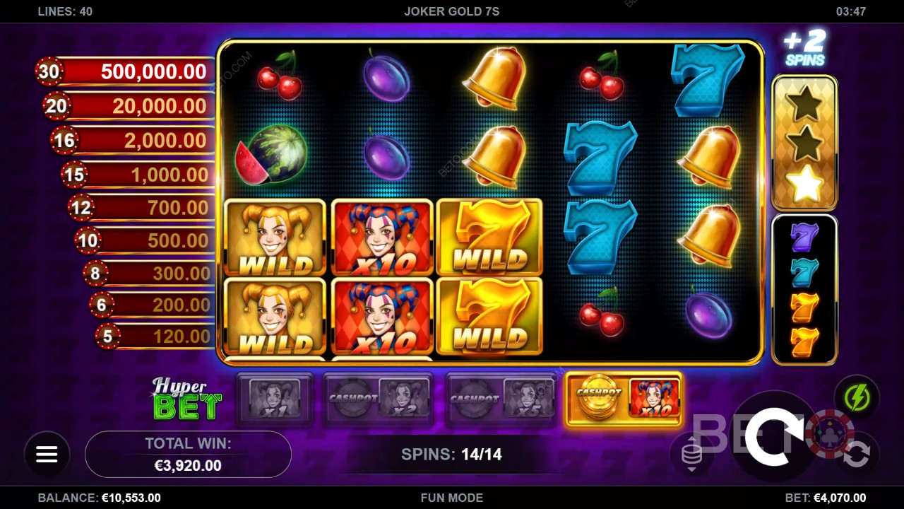 जोकर गोल्ड 7s स्लॉट मशीन में अपनी शर्त का 50,000 गुना जीतें!