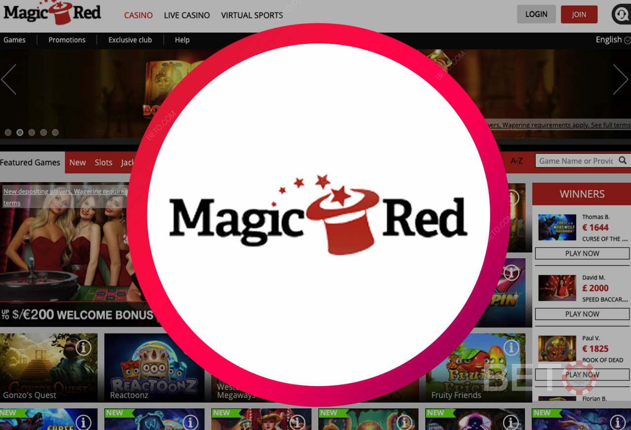 Magic Red ऑनलाइन कैसीनो - एक उपयोगकर्ता के अनुकूल वेबसाइट