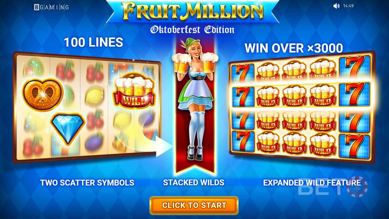 Fruit Million स्लॉट मशीन में विभिन्न थीम का आनंद लें - अक्टूबरफेस्ट संस्करण