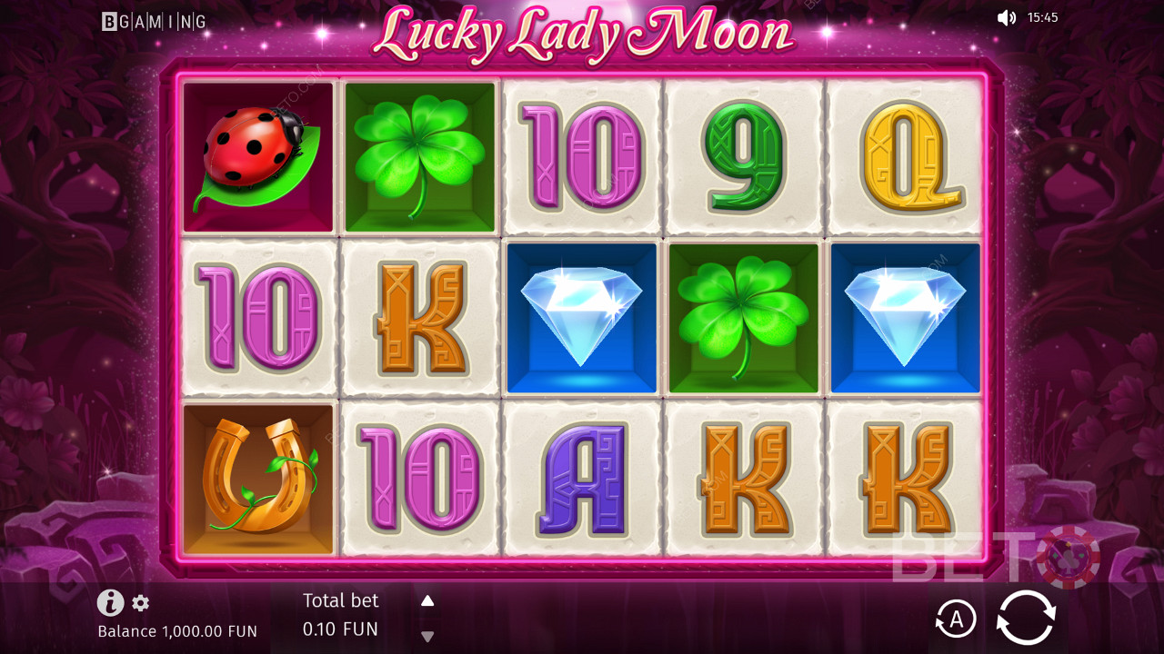 Lucky Lady Moon में सभी हीरे खोजें और भारी मात्रा में जीतें