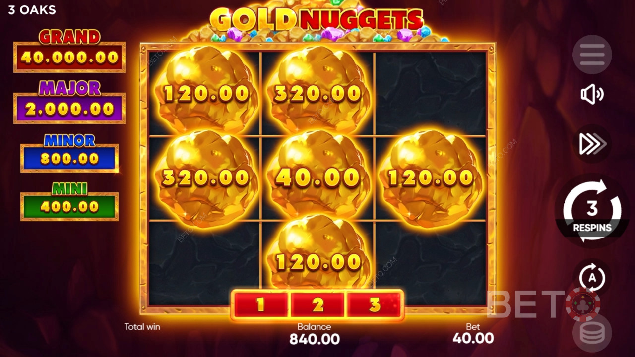 Gold Nuggets (3 Oaks) फ्री खेलें