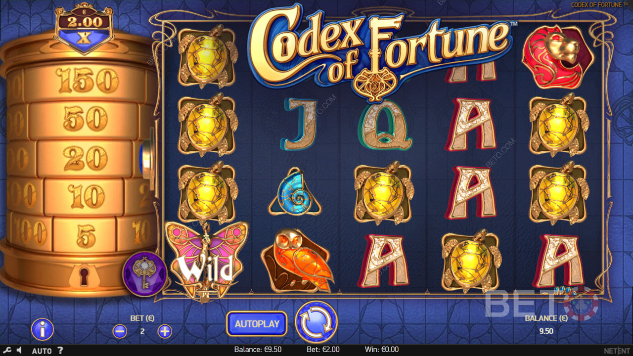 Codex of Fortune में नीला-सुनहरा रंग योजना