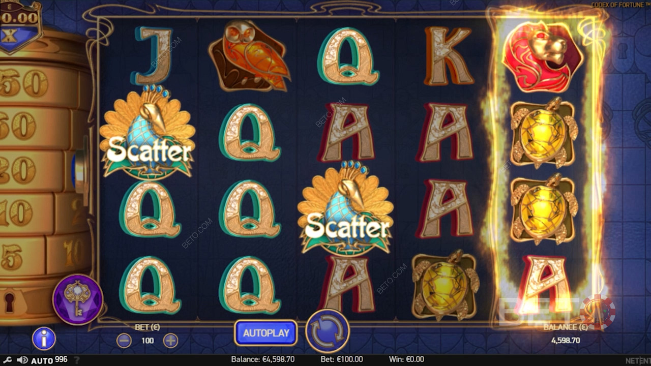 Codex of Fortune ऑनलाइन स्लॉट में 5x4 ग्रिड