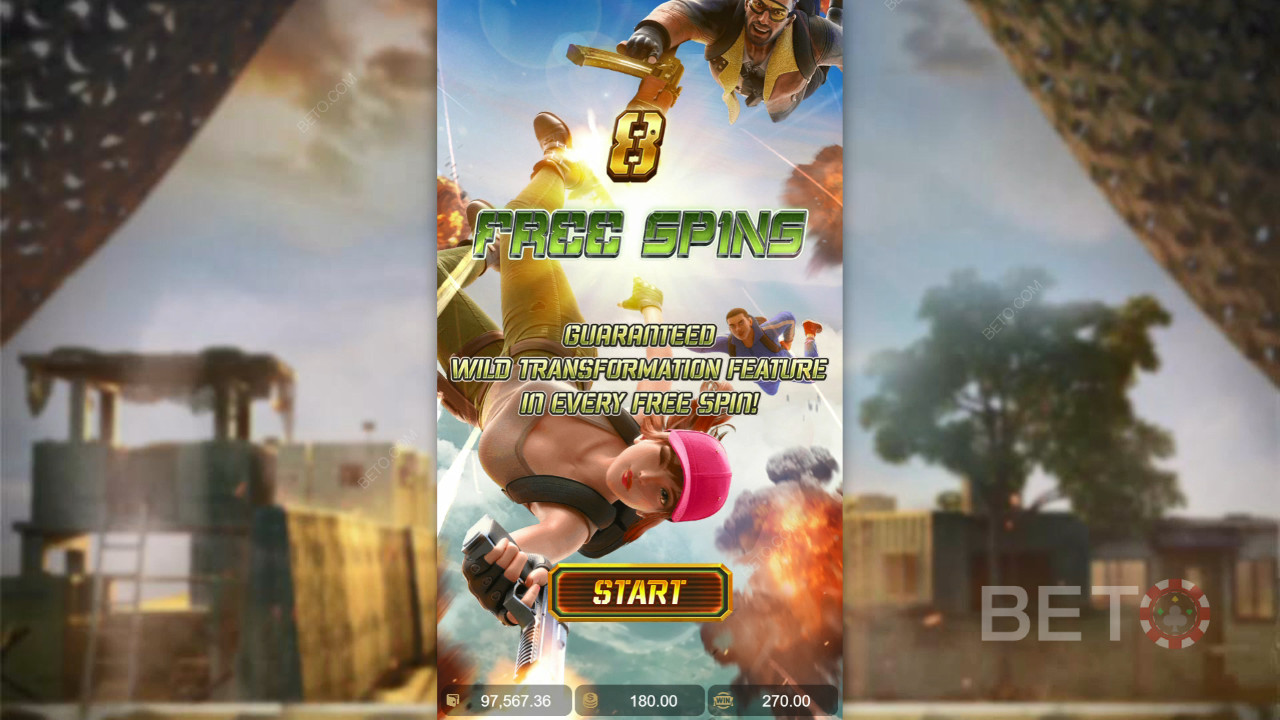 बैटलग्राउंड रॉयल स्लॉट मशीन में अपनी शर्त का 1,690 गुना जीतें!