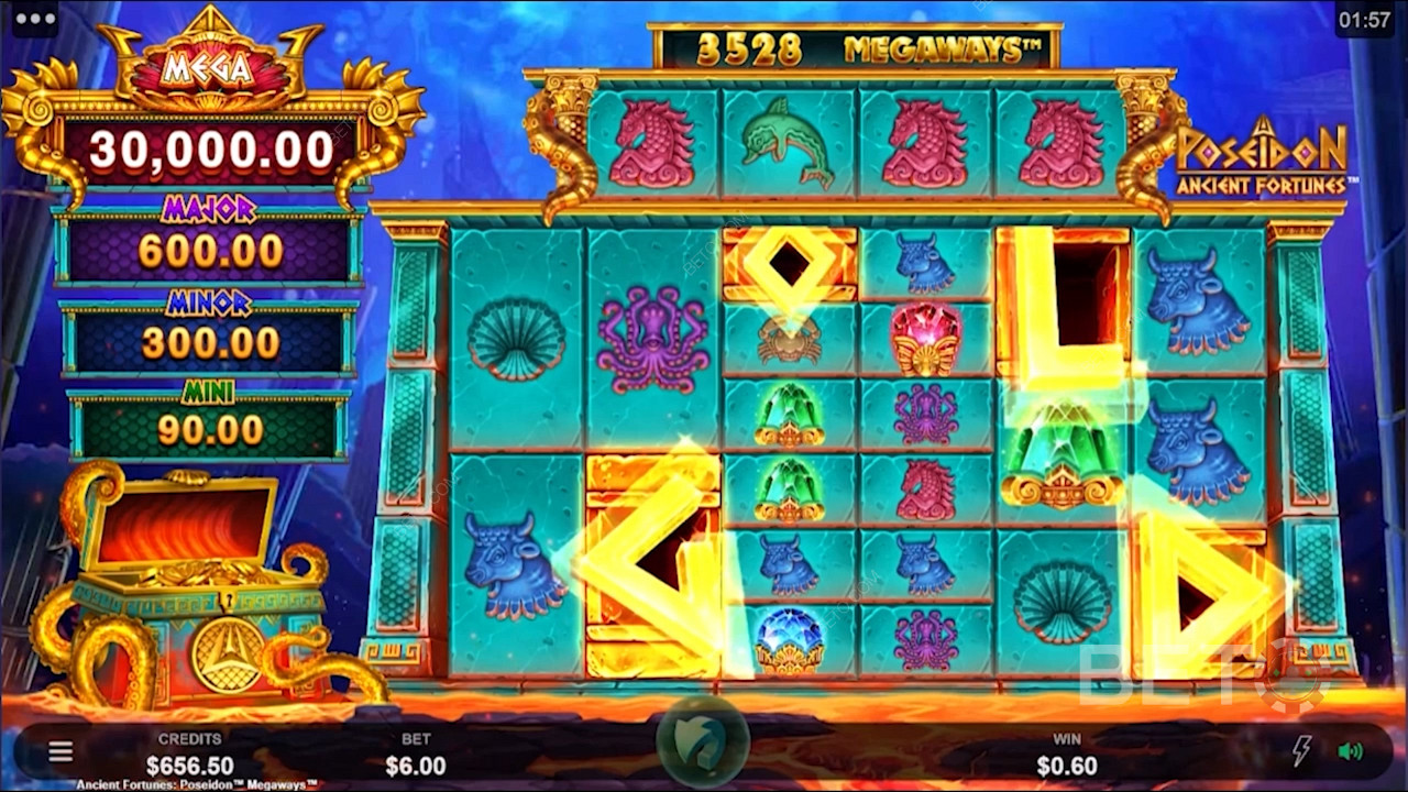 Ancient Fortunes Poseidon Megaways फ्री खेलें