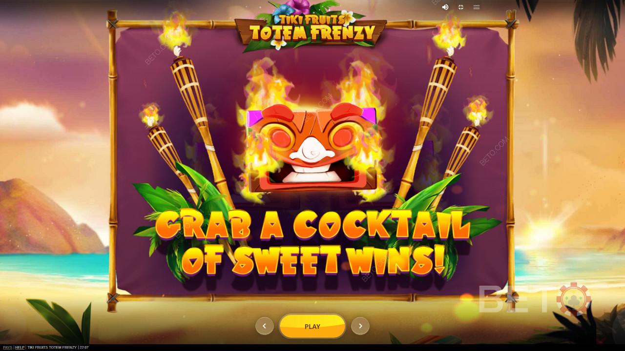 Tiki Fruits Totem Frenzy ऑनलाइन स्लॉट में टिकी मास्क वाइल्ड्स की शक्ति का आनंद लें