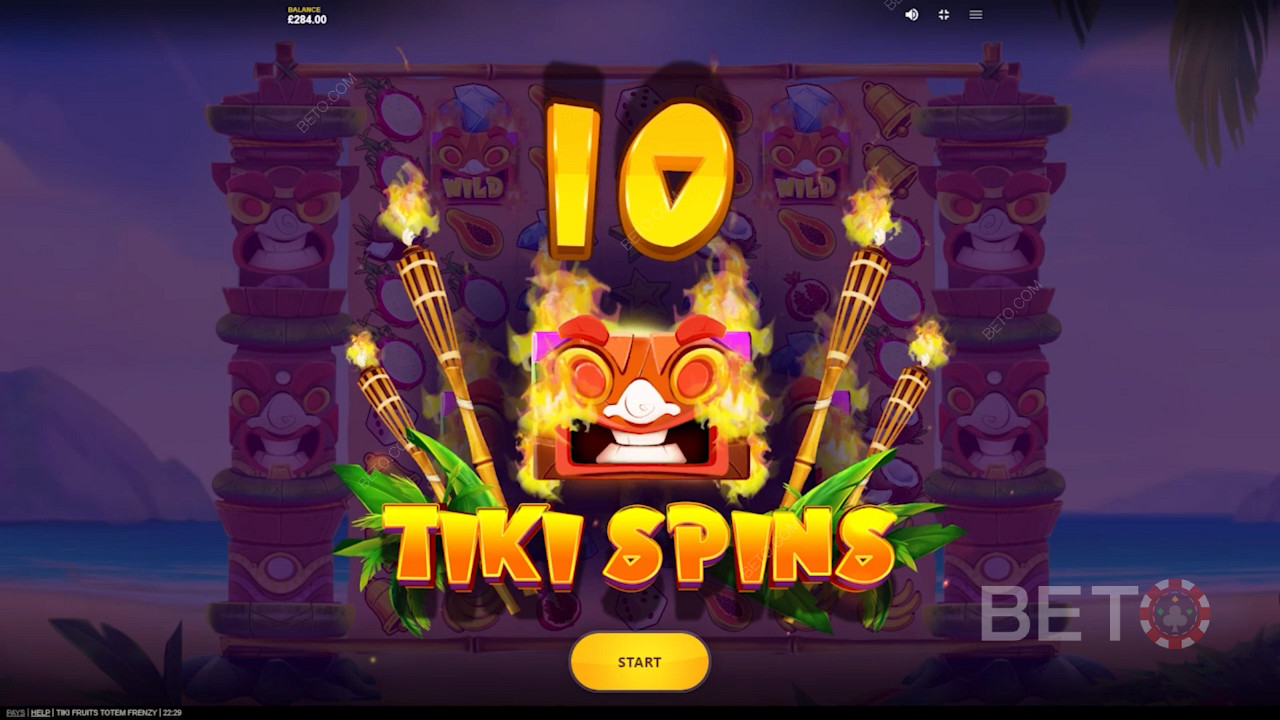 Tiki Fruits Totem Frenzy स्लॉट में 10 से 15 निःशुल्क स्पिन का आनंद लें