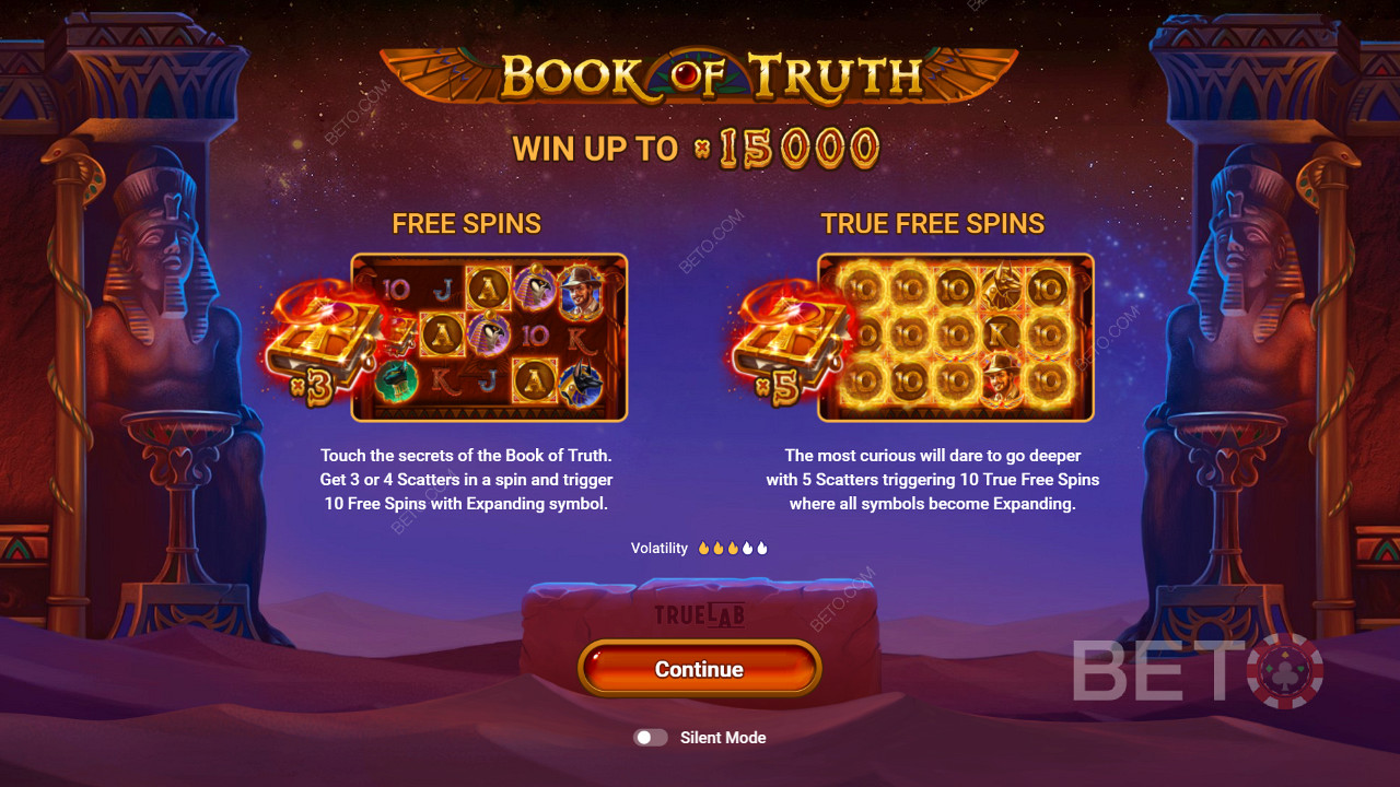 Book of Truth स्लॉट के मुफ्त स्पिन और सच्चे स्पिन