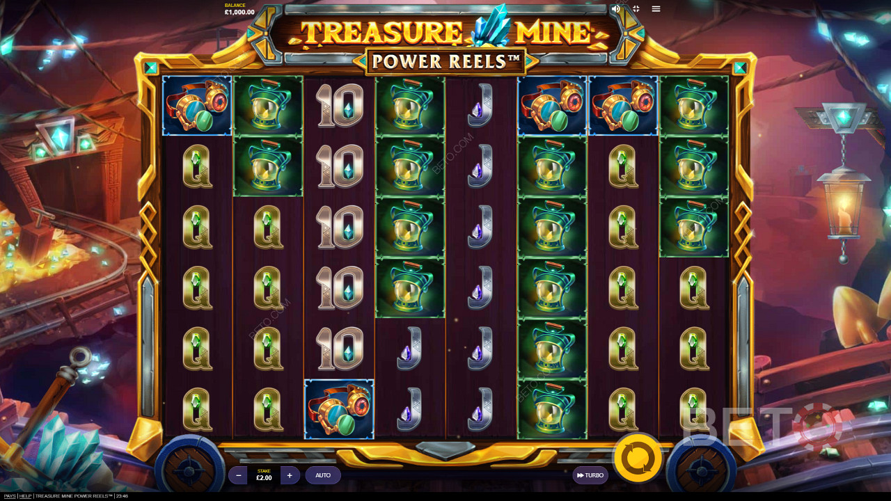 Treasure Mine Power Reels ऑनलाइन स्लॉट में शानदार थीम और ग्राफिक्स का आनंद लें