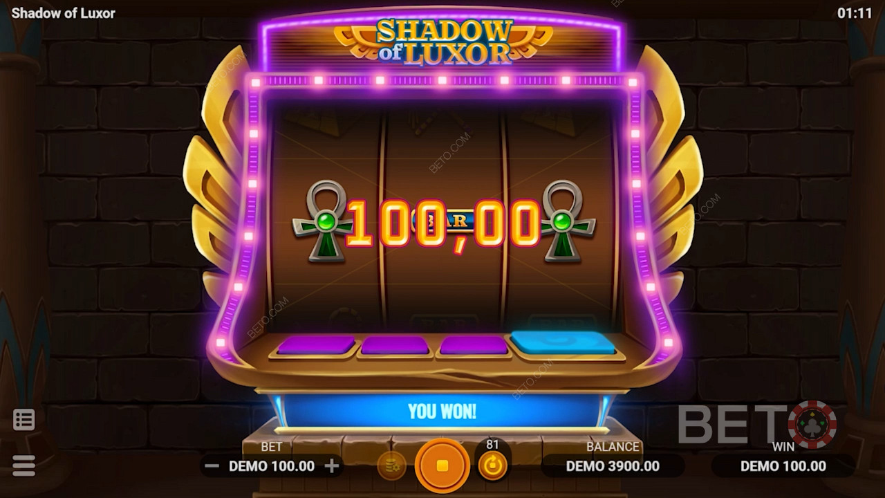 प्राचीन संपदा के साथ Shadow of Luxor गेम खेलने से आपको कुछ आकर्षक भुगतान मिल सकते हैं