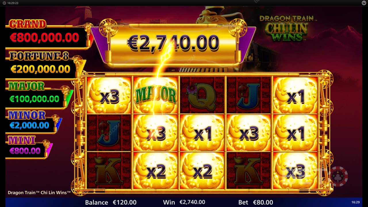 ड्रैगन ट्रेन ची लिन विन्स स्लॉट में अपनी शर्त का 10,000 गुना जीतें!