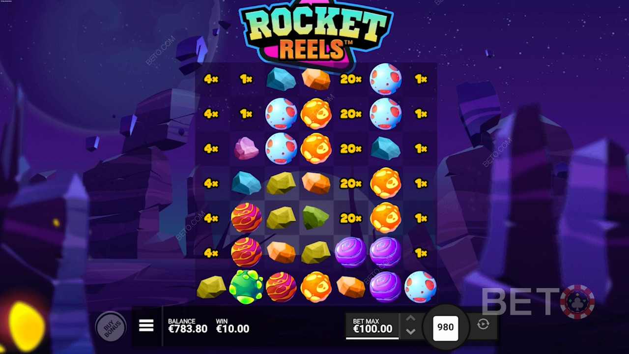 रॉकेट पर चढ़ें और Rocket Reels स्लॉट में 10,000x तक के पुरस्कार जीतें