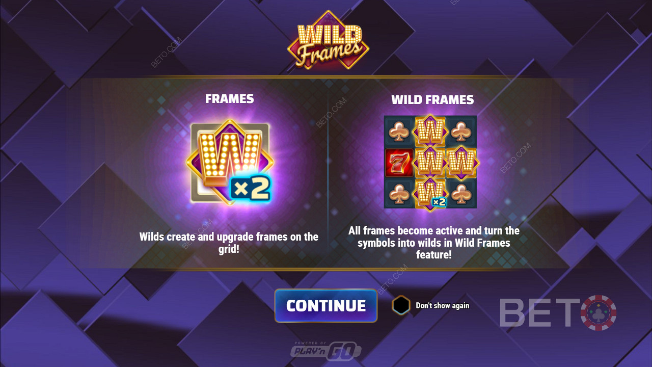 Wild Frames लॉन्च करना और बोनस सुविधाओं के बारे में जानकारी