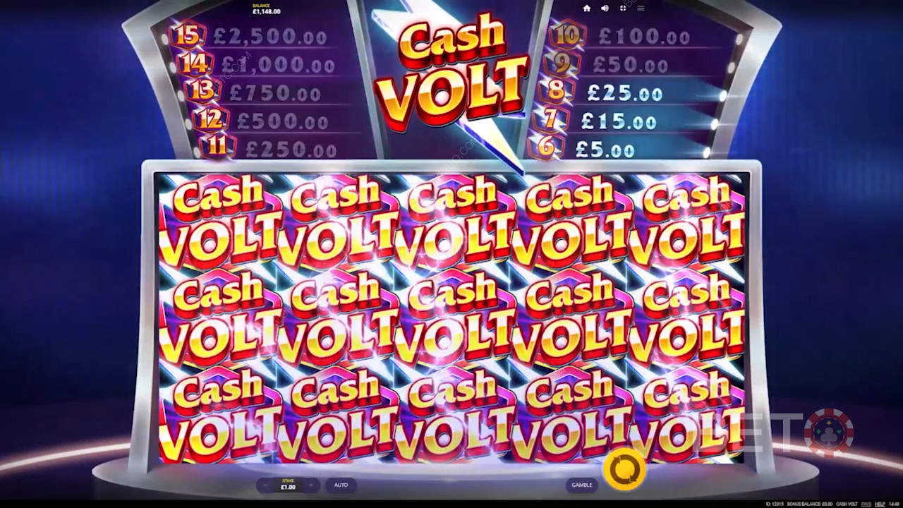 सुपर Cash Volt प्रतीक रीलों पर 2x2 या 3x3 स्थान पर हो सकता है