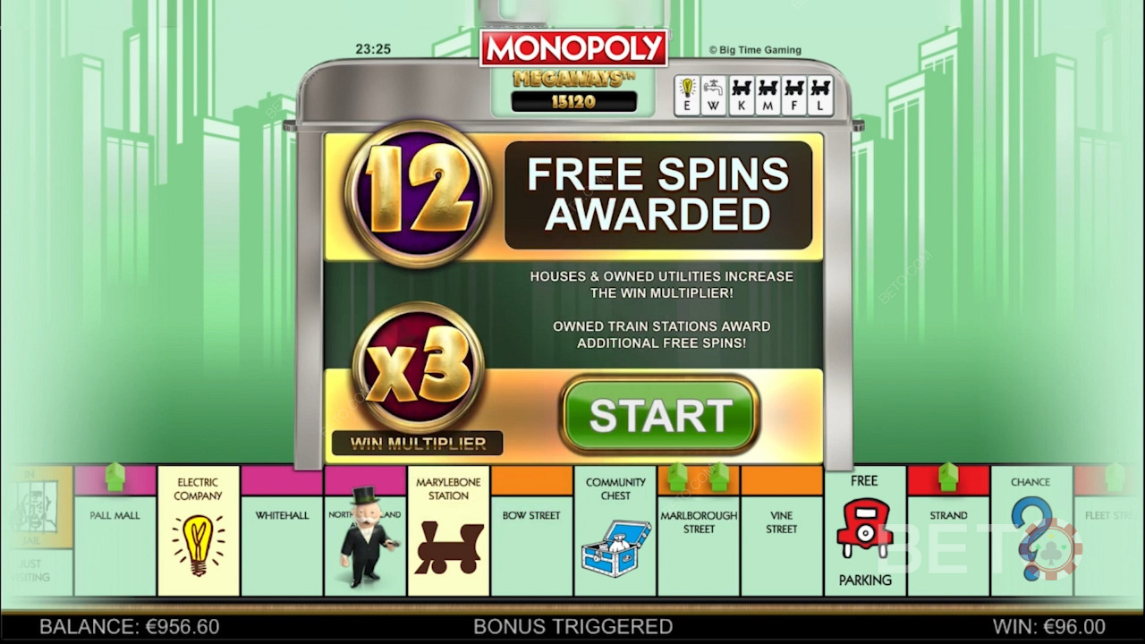 Monopoly Megaways में मुफ्त स्पिन सुविधा और अन्य बूस्टर