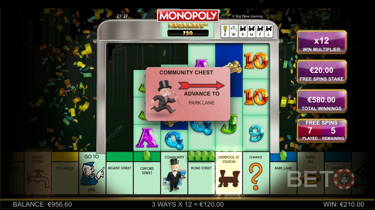 Monopoly Megaways की थीम से प्रेरित बोनस सुविधाएँ