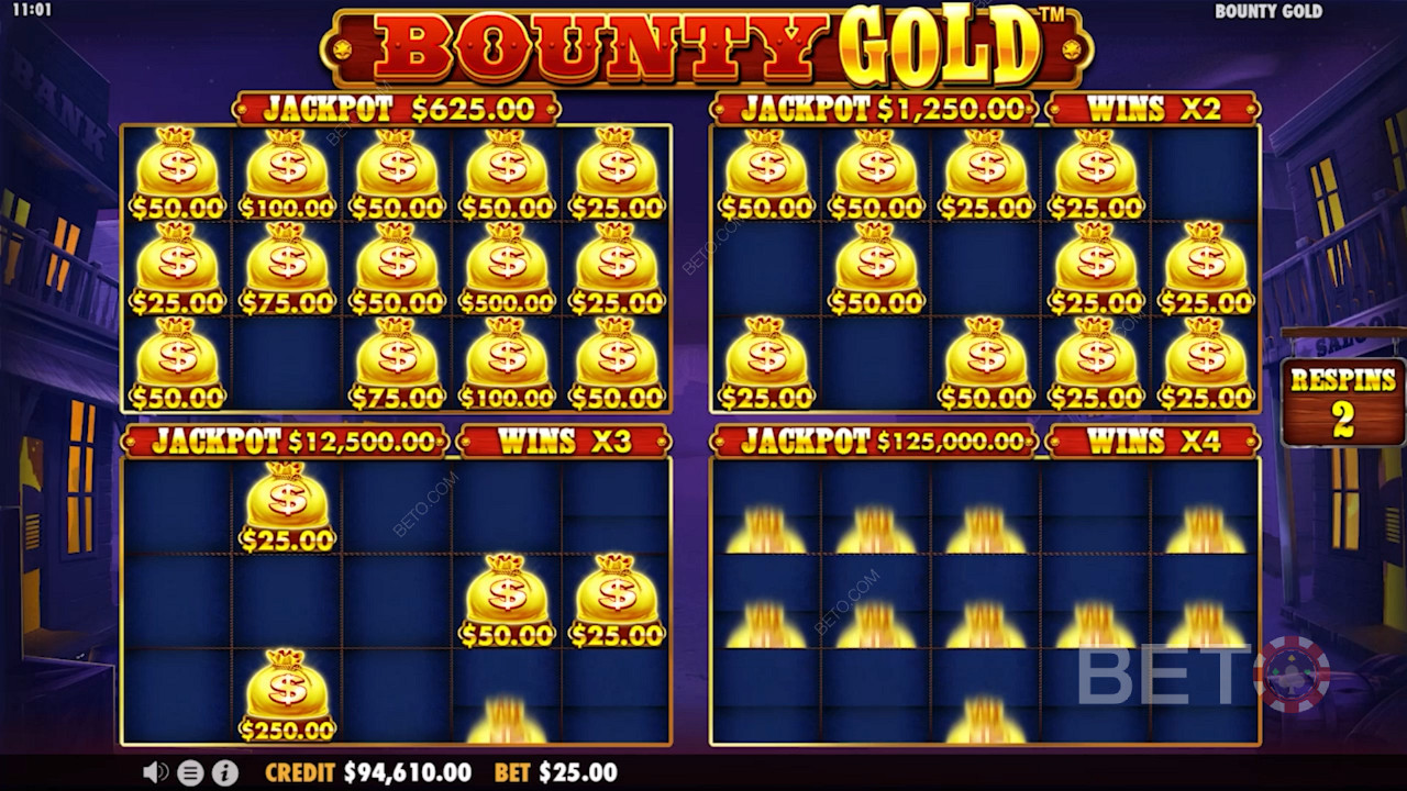 Bounty Gold का विशेष मनी री-स्पिन बोनस