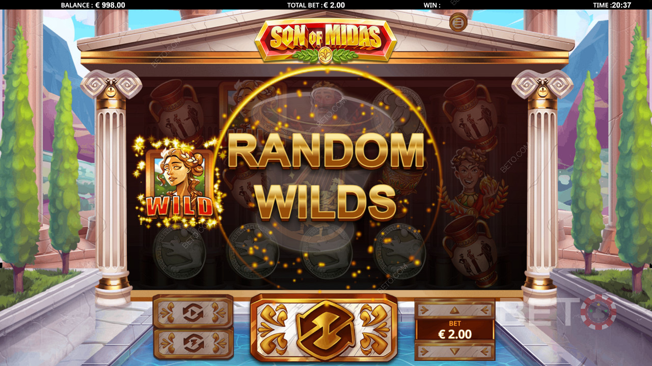 Son of Midas में रैंडम वाइल्ड्स जीतना