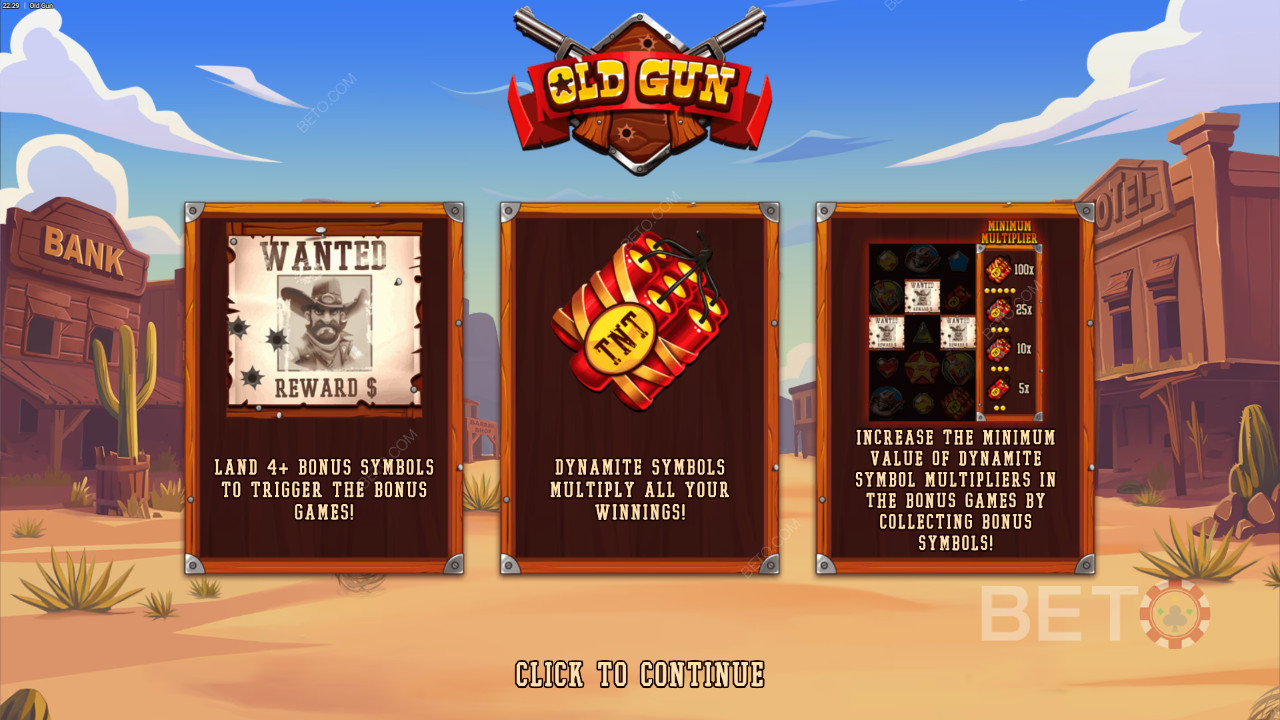 बैकसीट गेमिंग द्वारा ओल्ड गन में बोनस सुविधाओं की व्याख्या